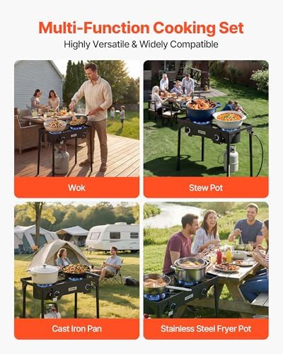 VEVOR 2 Burner Outdoor Propane Gas Stove, Propane LPG Gas Camping Stove, - Image 6