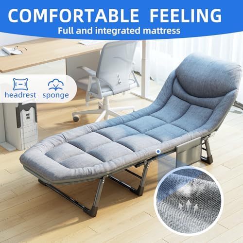 Adjustable Folding Camping Cot with Mattress(L''70in) - Image 7