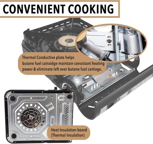 GasOne 15,000 BTU Propane or Butane Stove Dual Fuel Stove Portable Camping Stove - Patented - with Carrying Case Great for Emergency Preparedness Kit - Image 6