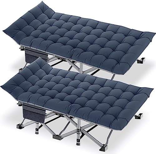 DoCred Folding Camping Cot with Mattress, 2 Pack Heavy Duty Folding Cot by DoCred