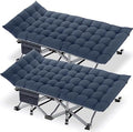 DoCred Folding Camping Cot with Mattress, 2 Pack Heavy Duty Folding Cot by DoCred