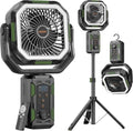 OGERY F21 Camping Fan with Stand, 20000mAh Rechargeable Battery Powered Standing Fan, LED Lanterns for Power Outages, Strong Wind, Fast Charging for Tent, Travel, Bedroom, Camping Essentials by OGERY