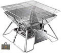 CAMPINGMOON Portable Campfire BBQ Grill 14 Inch Stainless Steel Folding Fire Pit Wood Burning Adjustable Height Outdoor Cooking RV Camping Carry Bag MT-2 by CAMPINGMOON