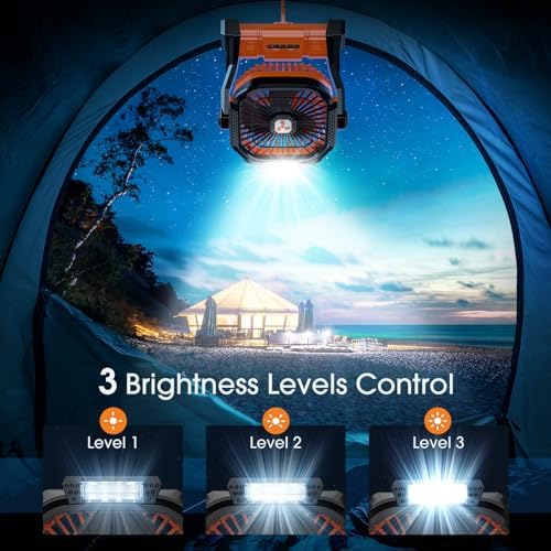 Portable Fan Rechargeable, Cordless Battery Powered Fan with LED Lantern, Small Table Fan, USB Battery Operated Fans for Travel Bedroom Home Camping Tent Office Beach Desk Picnic Barbecue Fishing - Image 4