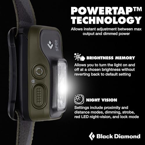 BLACK DIAMOND Spot 400 Headlamp, AAA Powered, Dimmable, Bright, Dark Olive - Image 3