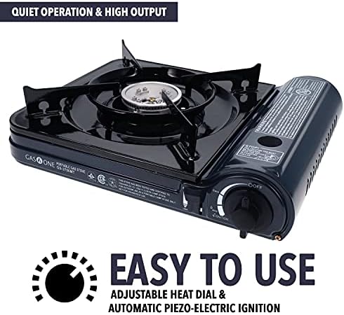 GAS ONE NEW 10,000 BTU CSA List Portable Butane Gas Stove with Carrying Case CSA Listed- Midnight - Image 5