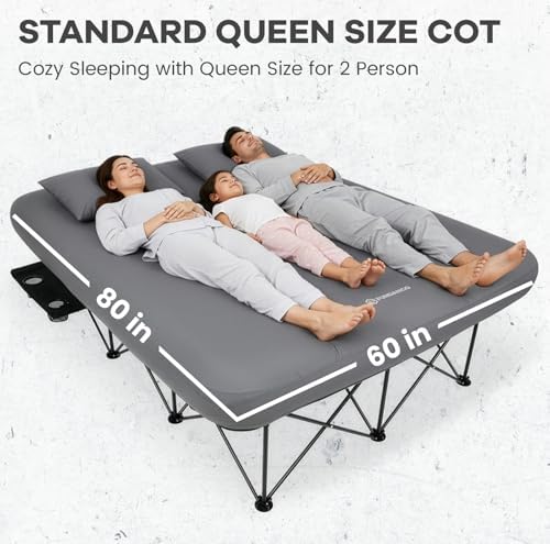 FUNDANGO Queen Camping Cot with Electric Pump and Air Mattress, 80 x 60 in - Image 4