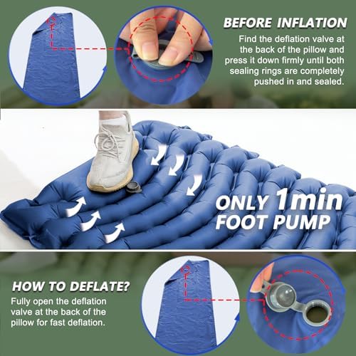 Ultralight Camping Sleeping Pad with Pillow & Built-in Foot Pump - Image 5