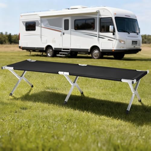 HOMSUPPLIE'S Folding Camping Cot,Outdoor Portable Camp Bed, Sleeping Cots with Carry Bag (Black) - Image 6