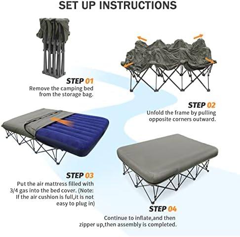 KAMPKEEPER Camping Cot for Adults with Air Mattress, No Air Pump - Image 5