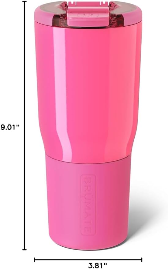 BrüMate Nav 25oz 100% Leak Proof Insulated Travel Tumbler with Magnetic BevLock™ Lid - Double Wall Cup-Holder Friendly Stainless Steel Mug (Neon Pink) - Image 7