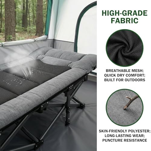Mopaicot Camping Cot for Adults, Adjustable Headrest Folding Bed - Image 5