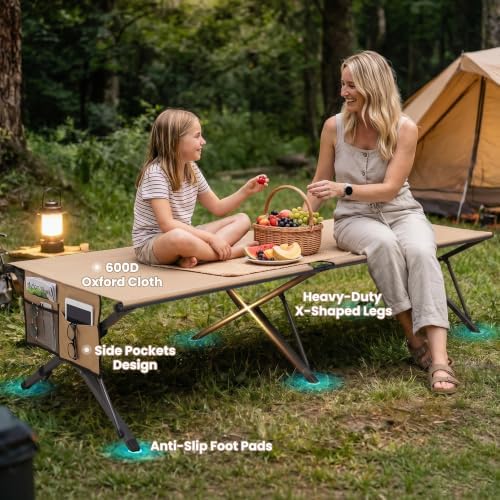 Heavy Duty Camping Cot for Adults, 31.5'' Wide Folding Cot Supports 400LBS - Image 5