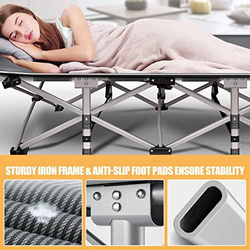 DoCred Folding Camping Cot with Mattress, 2 Pack Heavy Duty Folding Cot - Image 2