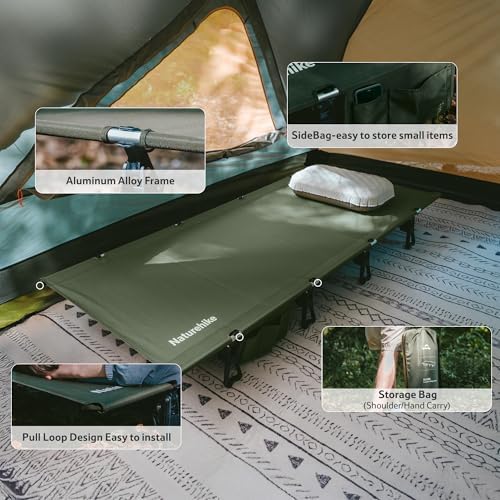 Naturehike Extra Wide GreenWild Camping Cot, Folding Lightweight Camp Cot Bed, Portable Sleeping Bed for Backpacking Travel Beach Home - Image 3