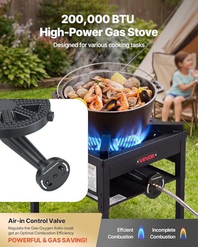 VEVOR 1 Burner Outdoor Propane Gas Stove, Propane LPG Gas Camping Stove, - Image 3