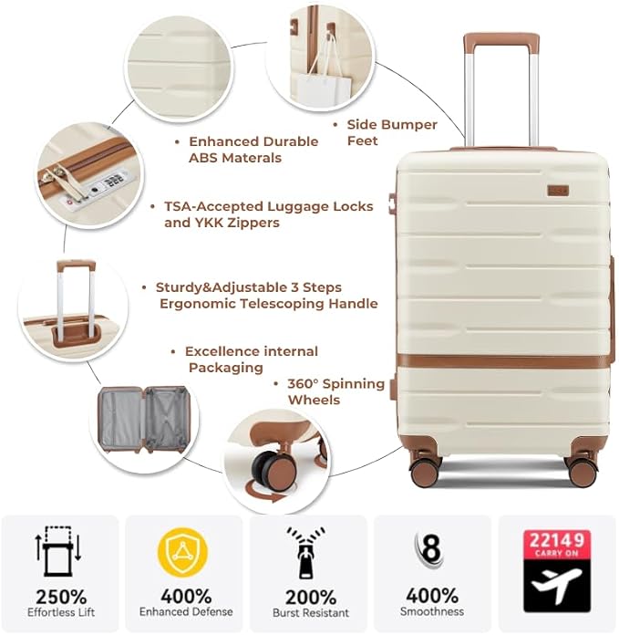 Carry On Luggage Sets, 20 Inch Carry-on Suitcase - Image 6