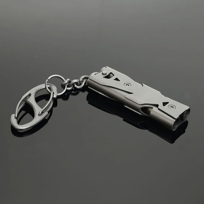 Whistle Emergency Whistles Keychain Rape Whistle Stainless Steel High Decibel - Image 2