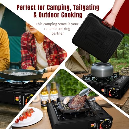 SHINESTAR Portable Butane Camping Stove with Carrying Case, 7800 BTUs - Image 6
