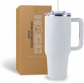 Hogg Big Swig 40 oz Tumbler with Handle and Straw - White, 40oz Insulated Stainless Steel, Water Tumbler with Straw, Water Cup with Handle, Versatile Leak Proof Lid by HoggOutfitters