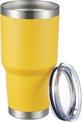 MEWAY 30oz Tumbler Double Wall Vacuum Insulated Travel Mug, Stainless Steel Tumbler with Lid, Durable Powder Coated Insulated Coffee Cup for Cold & Hot Drinks (Yellow,1 PACK) by MEWAY