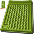 FNARMW Double Sleeping Pad Camping, Self Inflating 6'' Extra-Thick 2 Person Pillow Built-in Foot Pump Waterproof Inflatable Sleeping Mat Backpacking, Tent, Hiking, Portable Camping Pad (Yellow Grey) by FNARMW