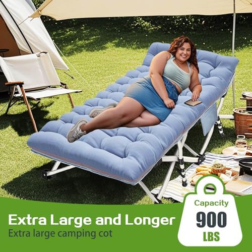 2 Pack 32" XXL Camping Cot , Heavy Duty Cots for Camping with Mattress - Image 2