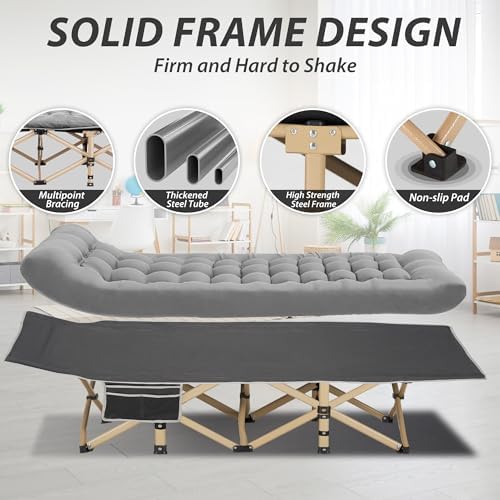 Folding Camping Cot with Mattress for Adults,28" Wide,600LBS - Image 5