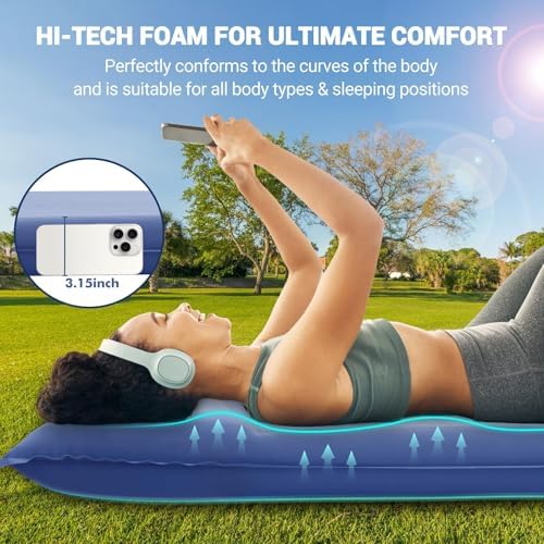 Elegear Self Inflating Sleeping Pad with Electric Pump 3.15" Memory Foam - Image 5