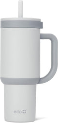 Ello Oasis 24 oz Tumbler with Handle & Retracting Straw | Reusable Insulated Stainless Steel Cup 100% Leakproof, Gifts for Teens Women Men | Keeps cold for 24 Hours, Cup Holder Friendly, Grayscale by Ello