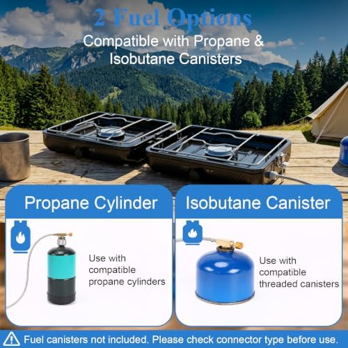 Uniflasy Foldable 2 Burner Camping Stove with Griddles - Image 5