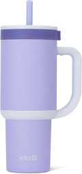 Ello Oasis 24oz Tumbler with Handle & Retracting Straw | Reusable Insulated Stainless Steel Cup 100% Leakproof, Gifts for Teens Women Men | Keeps cold for 24 Hours, Cup Holder Friendly, Twilight Blush by Ello