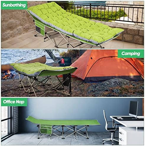 Portable Camping Cot with Mattress, Sleeping Bed,Single Lounge Chaise - Image 7
