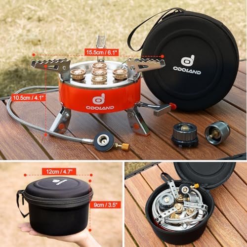 Odoland 9000W Portable Camping Stove Lightweight Camp Stove Collapsible Backpacking Stove with EVA Box for Outdoor Camping Cooking Hiking and Picnic - Image 6