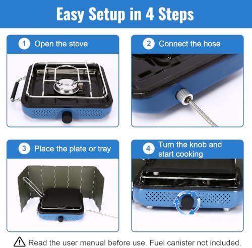 Uniflasy Propane Camping Stove with Carry Bag and Cookware Set - Image 5