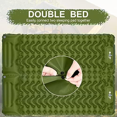 MOXILS Sleeping Pad, Ultralight Inflatable Sleeping Pad for Camping, Built-in Pump, Ultimate for Camping, Hiking, Airpad, Carry Bag, Repair Kit, Compact & Lightweight Air Mattress(Green) - Image 2