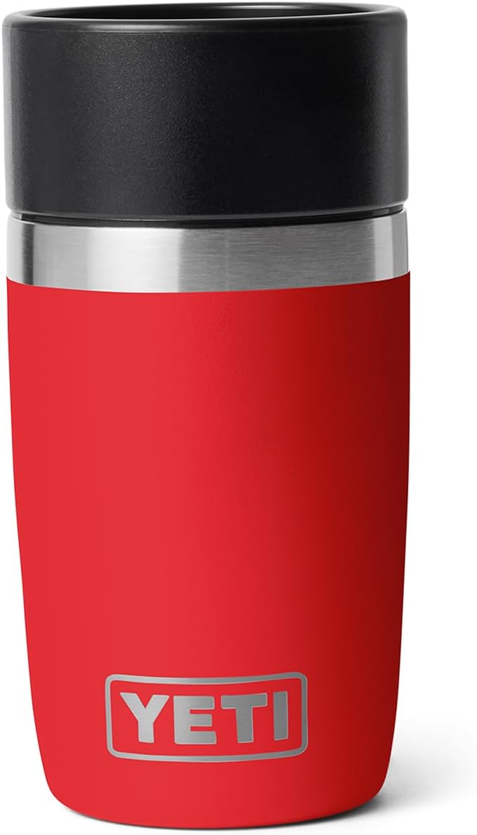 YETI Rambler 8 oz Travel Bottle, Stainless Steel, Vacuum Insulated with Leakproof Commuter Cap, Rescue Red by YETI