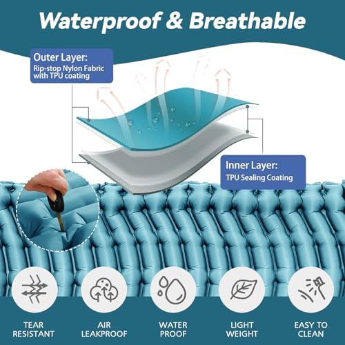 Ultralight Camping Sleeping Pad with Pillow & Built-in Foot Pump - Image 4