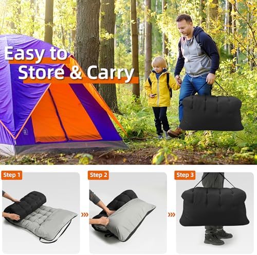 Fragess Portable Camping Cot, Sleeping Cots for Adults, 28" Extra Wide Heavy Duty Folding Cot Max Load 600LBS with Thick Mattress, Portable Camping Bed for Outdoor Camp/Office, Home Nap (Black) - Image 3