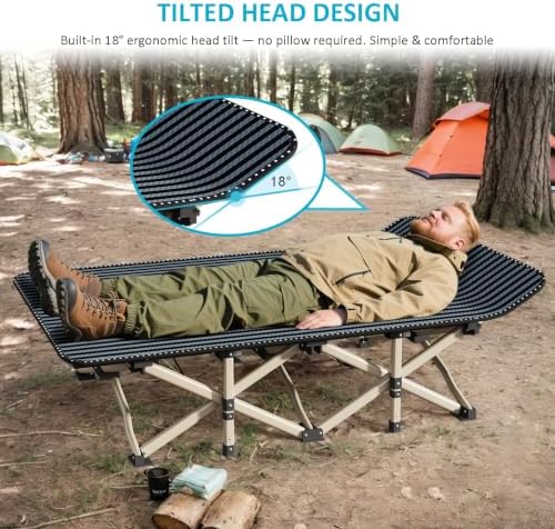 ATORPOK Oversized Camping Cot for Adults, Extra Wide 31.5'' Folding Bed - Image 6