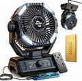 Rechargeable Camping Fan with 20000mAh Battery, 8-Speed Stepless Control, Remote, Auto Oscillating, Dual LED Light & Timer, Hanging Hook for Tent, Beach, Power Outage by Unknown