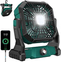 Camping Fan Rechargeable,15000mAh 9-inch Battery Powered Fan with LED Lantern,Large Table Fan Cordless,USB Battery Operated Fan for Travel Bedroom Home Camping Tent Office by Unknown