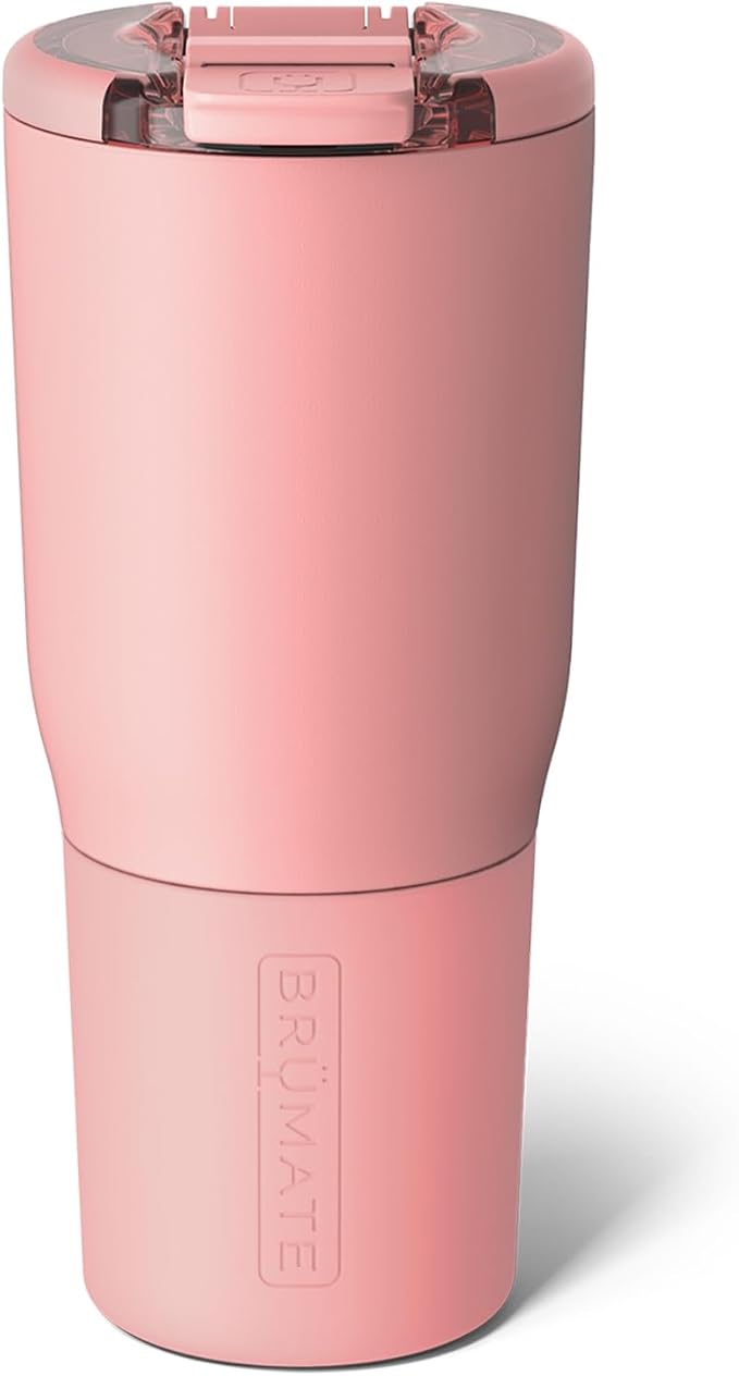 BrüMate Nav 25oz 100% Leak Proof Insulated Travel Tumbler with Magnetic BevLock™ Lid - Double Wall Cup-Holder Friendly Stainless Steel Mug (Guava) by Br%C3%BCMate