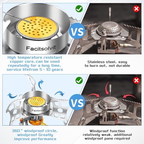 3900W Portable Windproof Camping Stove Gas Cooking Burner, Lightweight Propane Burners with Piezo Ignition and Carrying Bag for Outdoor Backpacking Picnic Hiking - Image 5