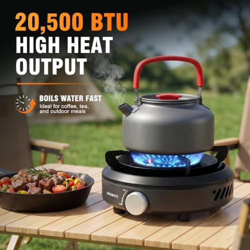 Portable Camping Stove, Powerful 3-Ring Burner, 20,500 BTU Camp Stove - Image 2