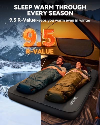 Hikenture 4" Thick Self Inflating Sleeping Pad, Foam & Air Camping Mattress - Image 5