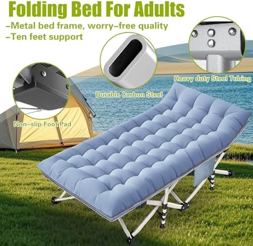 2 Pack Oversize Camping Cot, 32" Extra Large Camping Bed for Adults - Image 4