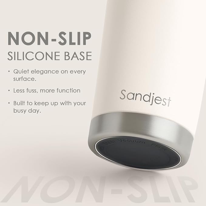 SANDJEST Beige Tumbler 20oz Stainless Steel Double Wall Vacuum Insulated, Travel Coffee Cup, Gifts for Men Women Birthday Christmas - Image 4