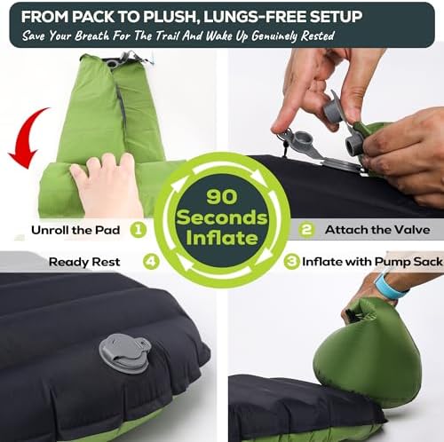 Gear Doctors® ApolloAir 5.2 R-Value [17oz] Ultralight Insulated Inflatable Camping Sleeping Pad — Backpacking Sleeping Pad— Camping Mattress Compact Lightweight for Hiking—Air Mattress for Backpacking - Image 3