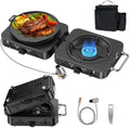2 Burner Propane Camping Stove, 20000 BTU Foldable Portable Camp Stove with Piezo Ignition & Adjustable Burners, Outdoor Gas Cooker with Carry Bag for Camping, RV, Tailgating & Emergency Use by LiltsDRae